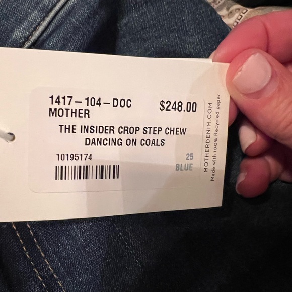 Mother Denim The Insider Crop Step Chew NWT - Picture 13 of 16